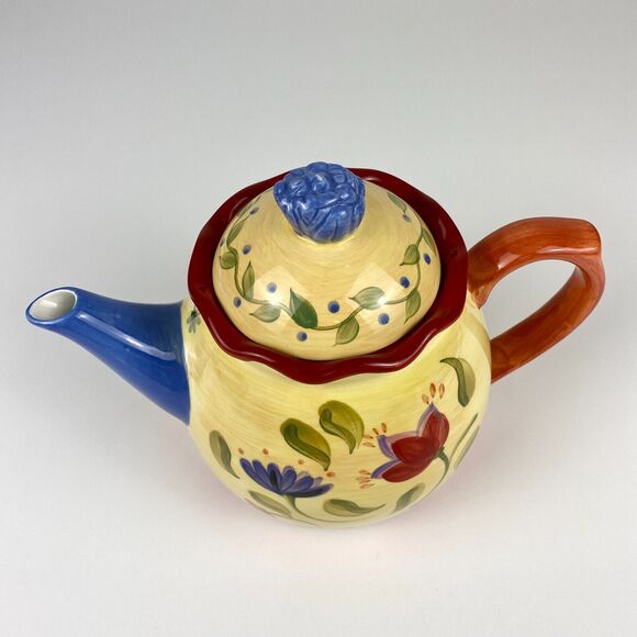 Pfaltzgraff Napoli Stoneware Hand-Painted Teapot & Lid Replacement - Retired - Picture 6 of 11